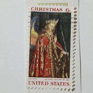 1968 US Christmas Stamp #1363 Angel Gabriel Van Eyck National Gallery 6c Used